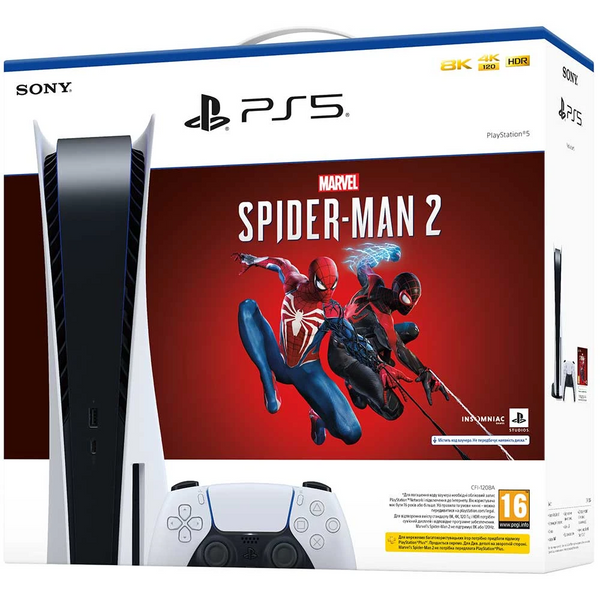 Sony PlayStation 5 Blu-Ray + Spider Man 2 НОВА 21011313 фото