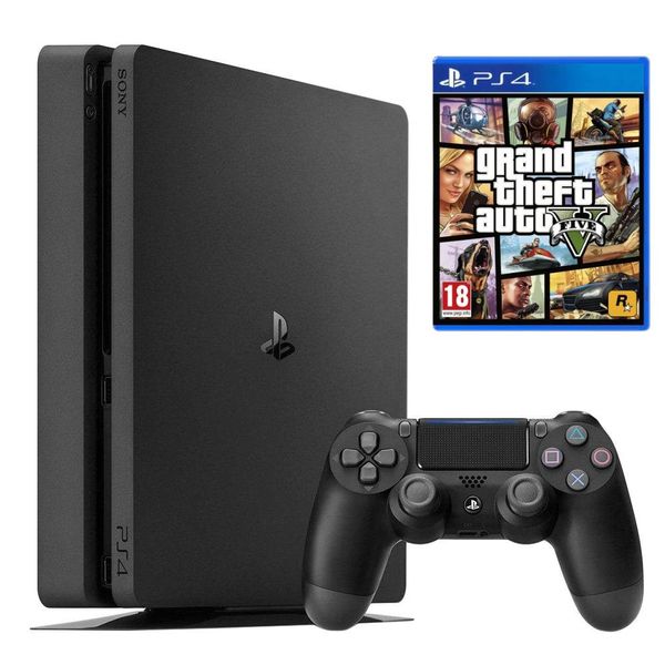 Sony PlayStation 4 Slim 500gb BLACK Отличное состояние + GTA V Новая 21006272121 фото